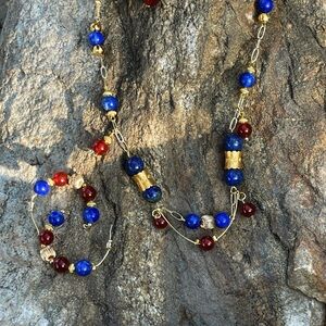 18K Gold Lapis Lazuli and Agate Necklace – One of a Kind